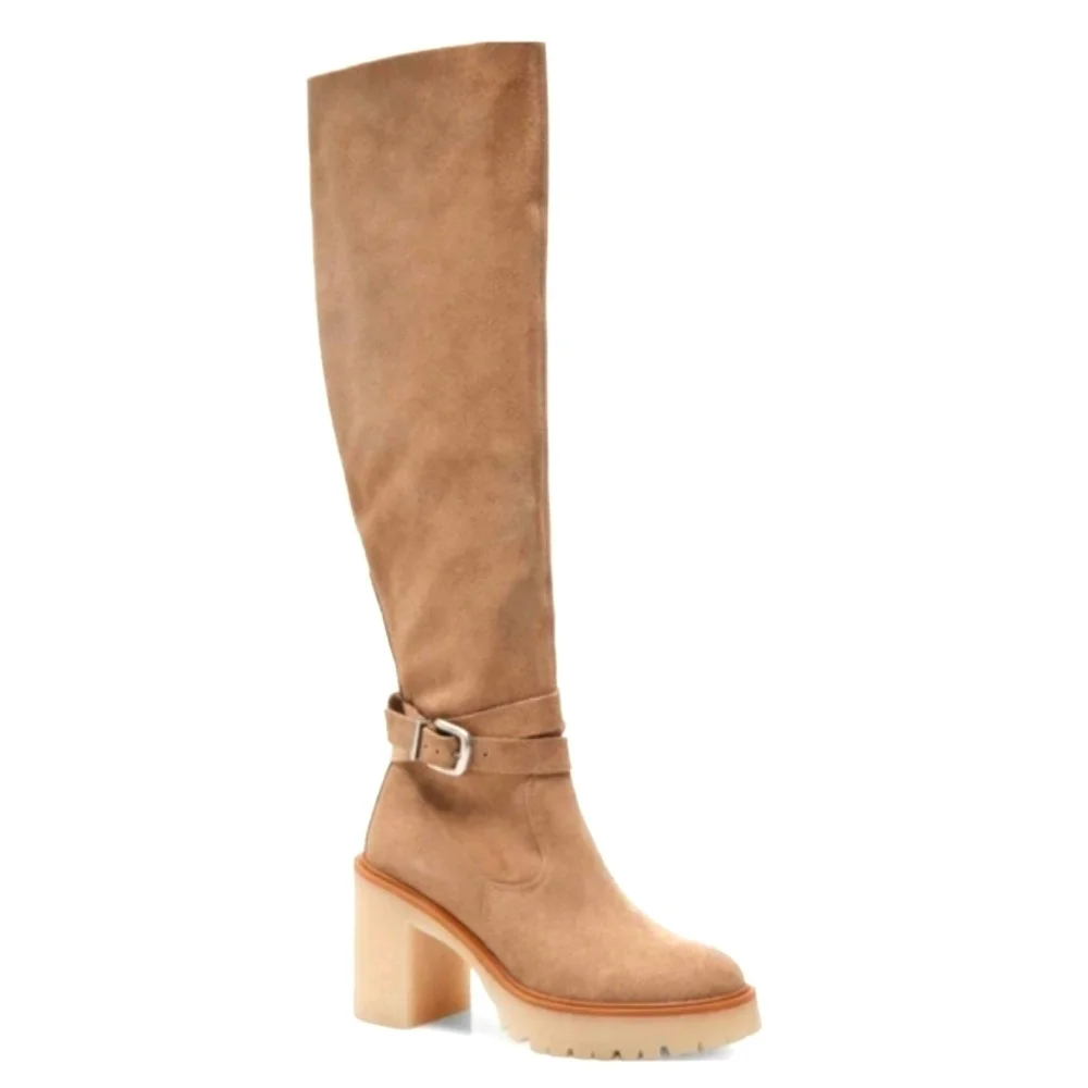 Free People Jasper Leather Platform‎ Over The Knee Tall  Boots